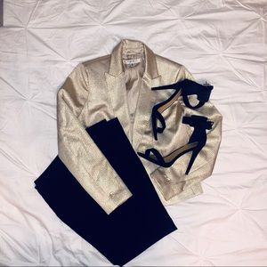 ✨ Nine West Gold Textured Blazer: 6 EUC